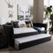 Baxton Studio Camino Black Faux Leather Upholstered Daybed with Guest Trundle Bed 131-7306 - alternate 5